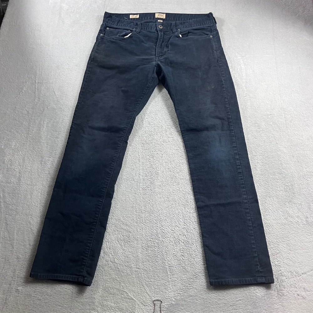 J.Crew 484 Slim Fit Corduroy Pants Mens 32x30 Navy Blue 5-Pocket Trousers